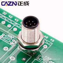 M12 connector 715 series male female right angle 860133 connector  PCB shield screw connection waterproof IP67/68 2-17 pin